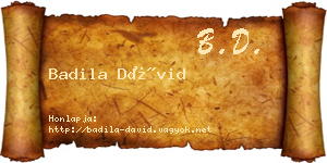 Badila Dávid névjegykártya